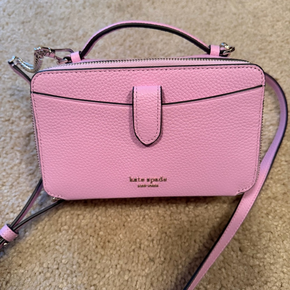 Kate Spade Lavender Hudson Pebbled Leather Double Crossbody Bag